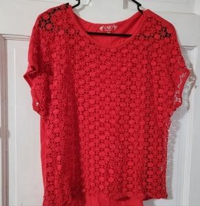 Red Cato Lace Top size XL